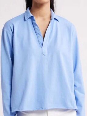 NEW FRANK & EILEEN patrick popover henley top in lilac XS